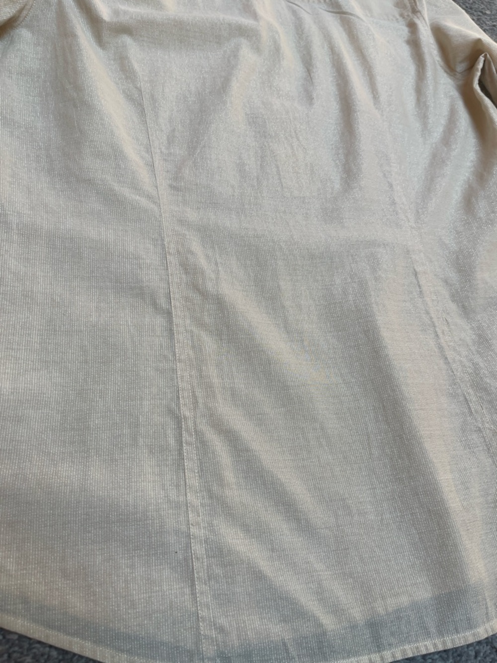 Talbots Cream And Silver Shimmer pinstripe Tunic w/ Adjustable Sleeve - size 12 - Picture 8 of 8